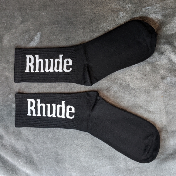 RHUDE black and white casual tube socks - Picture 1 of 10
